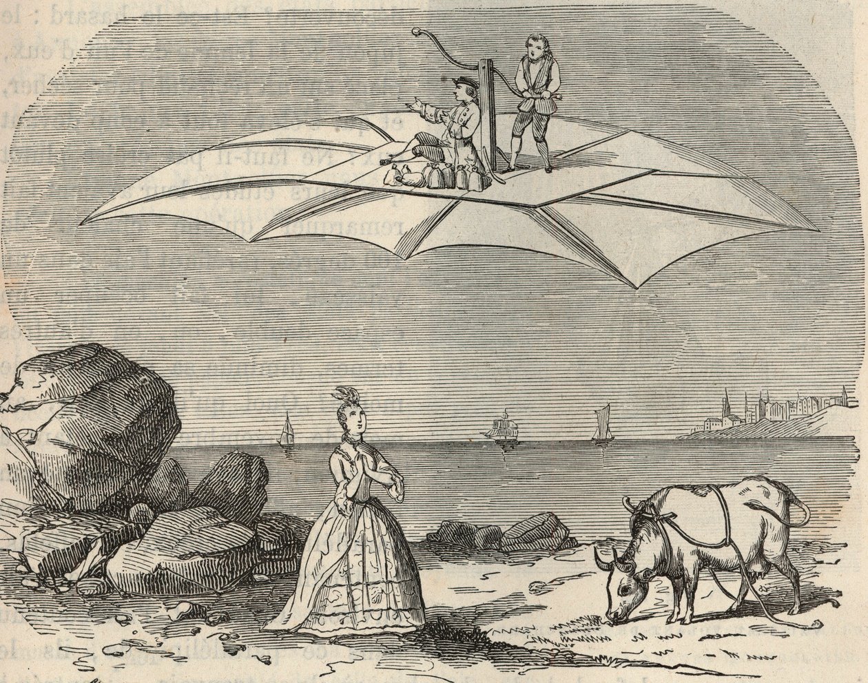 Stroj (Větroň) od Samuela Musgravea (1732-1780) Rytina v „“Vědy k dispozici všem – Populární fyzika a chemie““ od Alexise Clerca – Konec 19. století – Soukromá sbírka od French School
