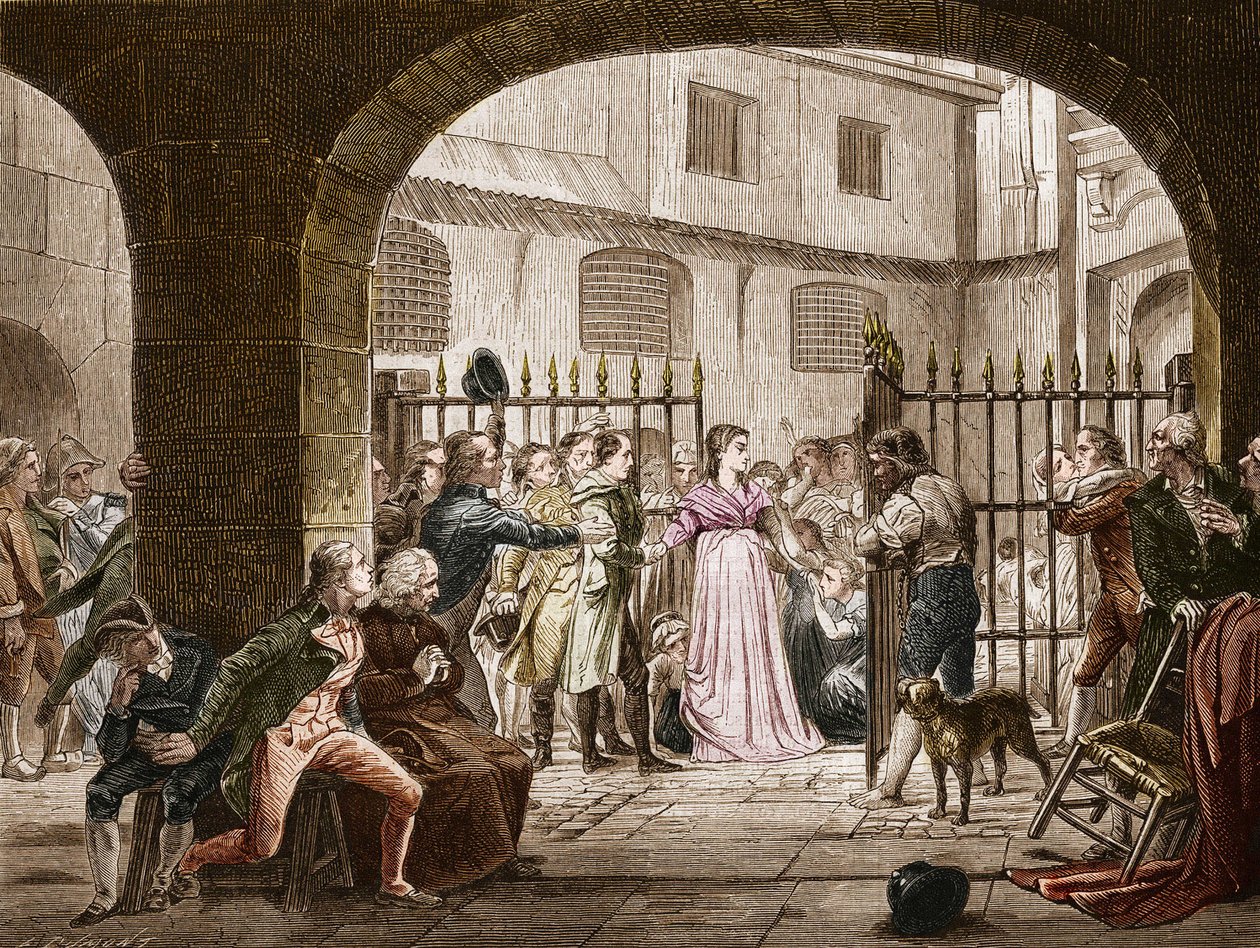 Madame Jeanne Marie Roland de la Platiere (1754-1793), francouzská politička, která šla k revolučnímu soudu v roce 1793. Rytina podle Daubanova obrazu. od French School