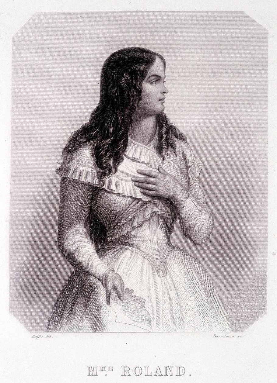 Madame Roland (nebo Roland de la plataière, Jeanne Marie nebo Monon Philipon), francouzská politička (1754-1793) - rytina od French School