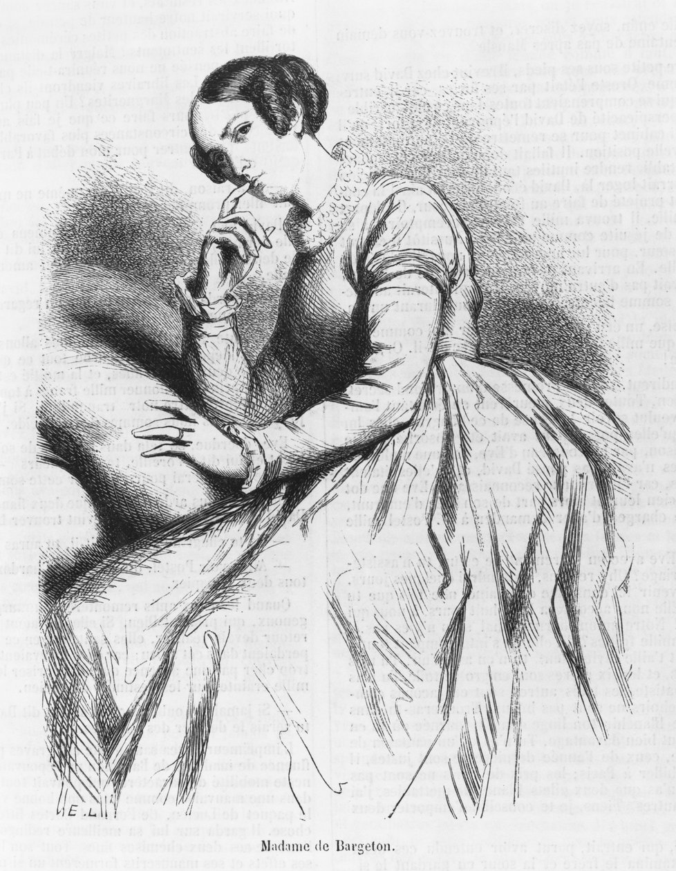 Madame de Bargeton, ilustrace z „Les Illusions perdues“ od Honore de Balzac od French School