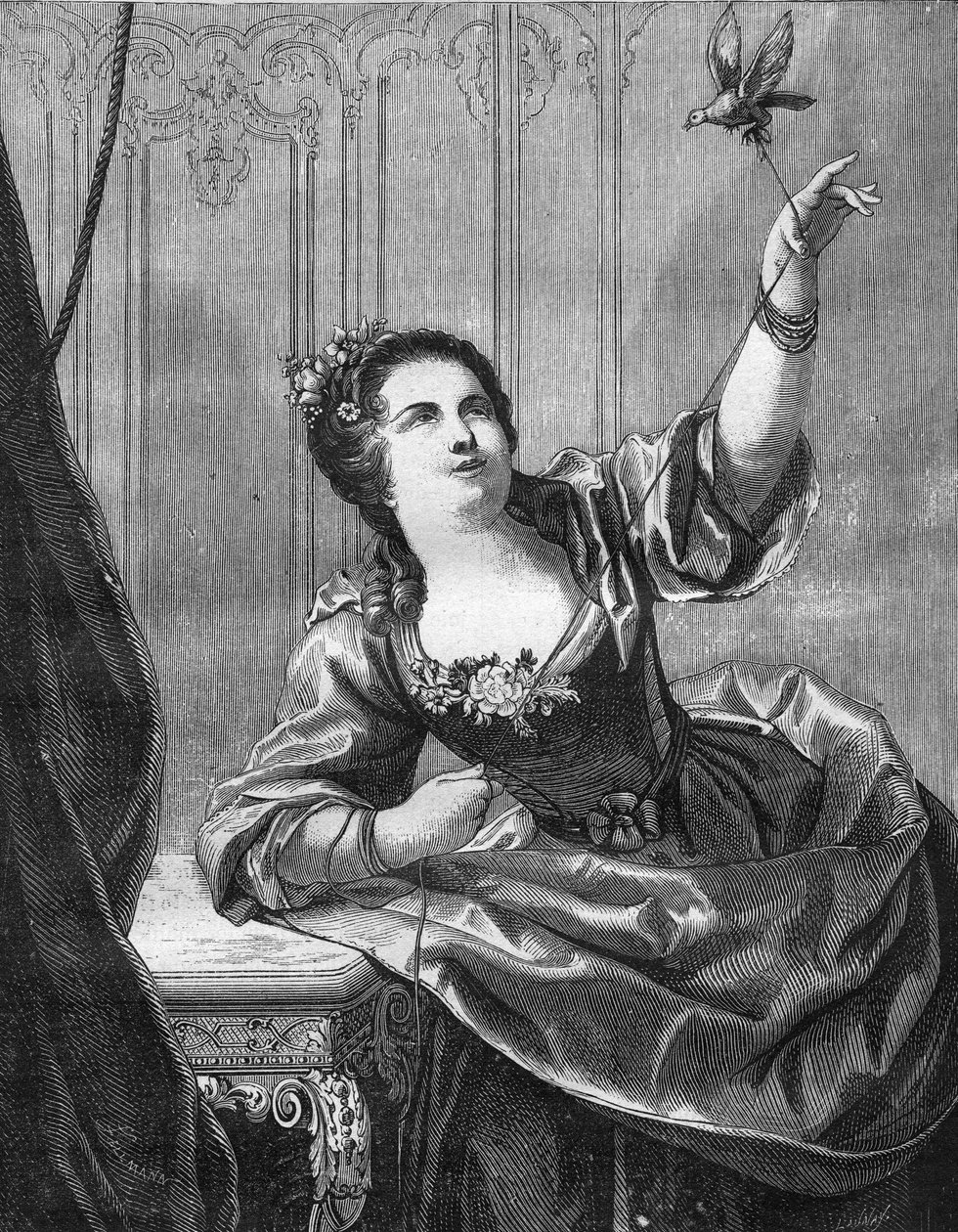 Madame du Favart, Justine du Ronceray (1727-1772) Francouzská komička a zpěvačka, oběť pokroků Maurice Saského. Rytina do „Historie prostituce a zhýralosti mezi všemi národy světa od starověku po současnost“ od Dr. Th. - od French School