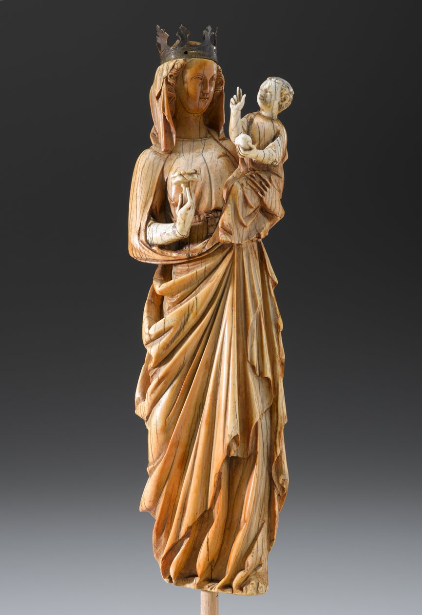 Madonna a dítě, kolem 1260-1290 (slonovina a kov) od French School