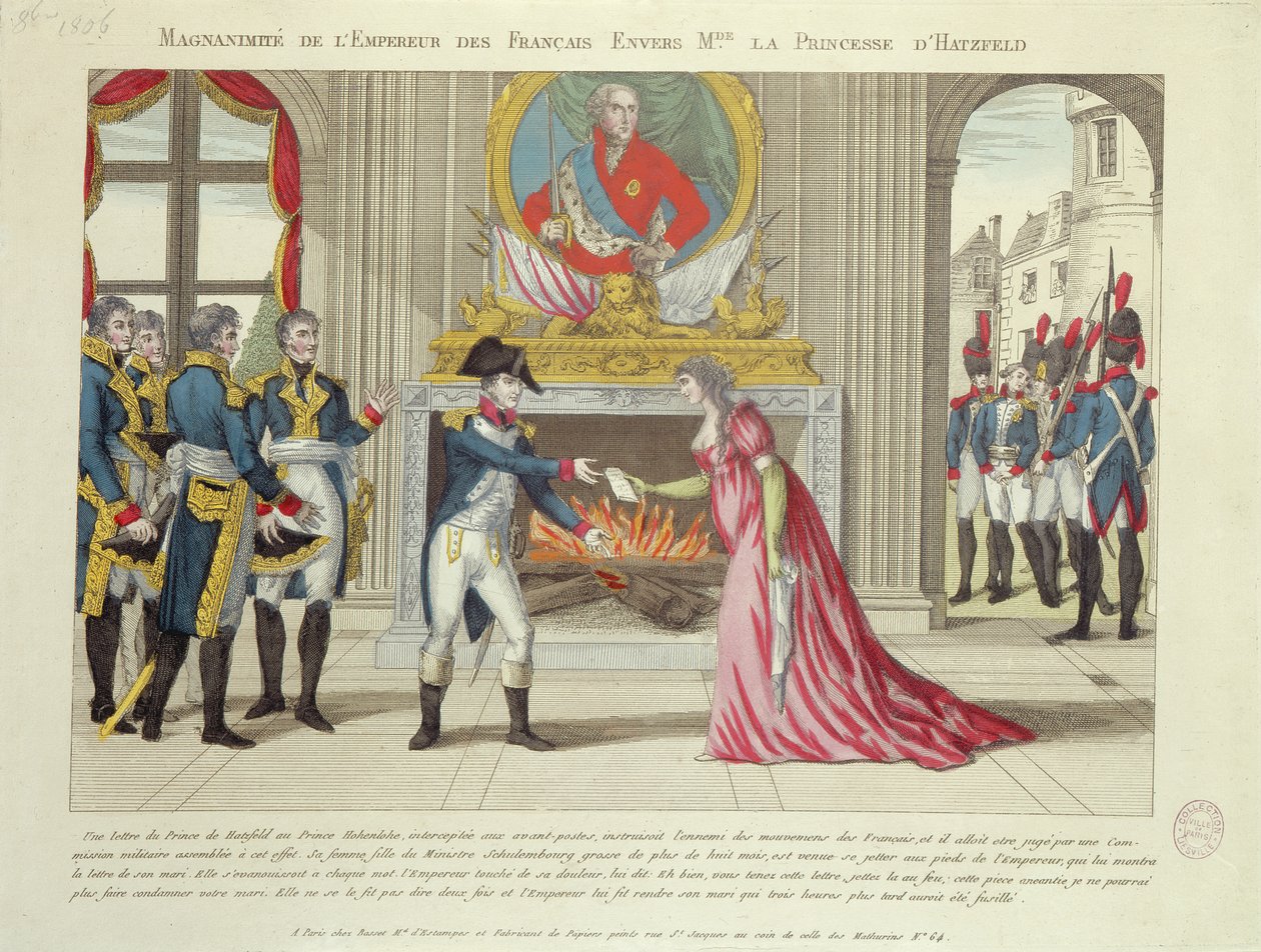 Velkodušnost císaře Napoleona vůči princezně z Hatzfeldu, 1806 od French School