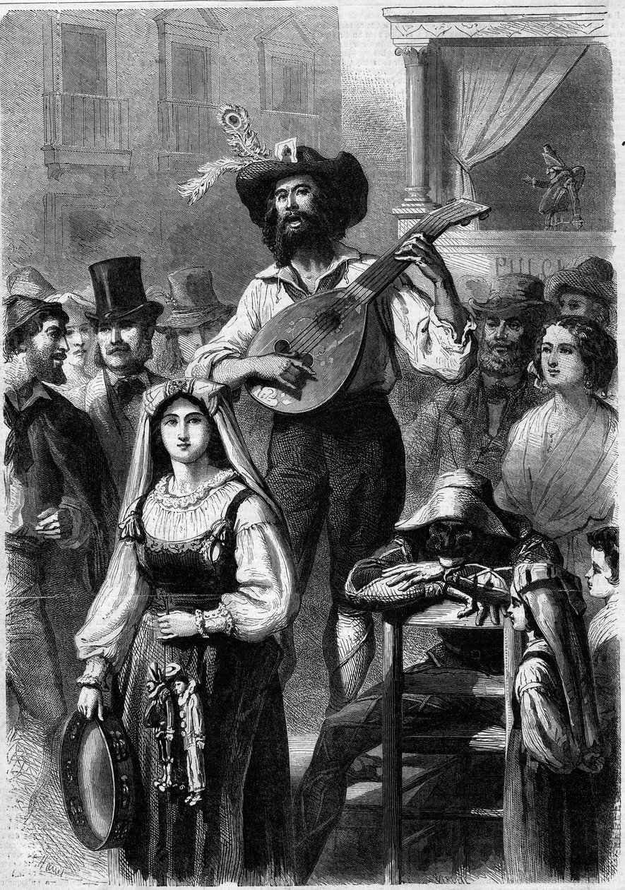 Hráč na mandolínu na ulici v Itálii od French School