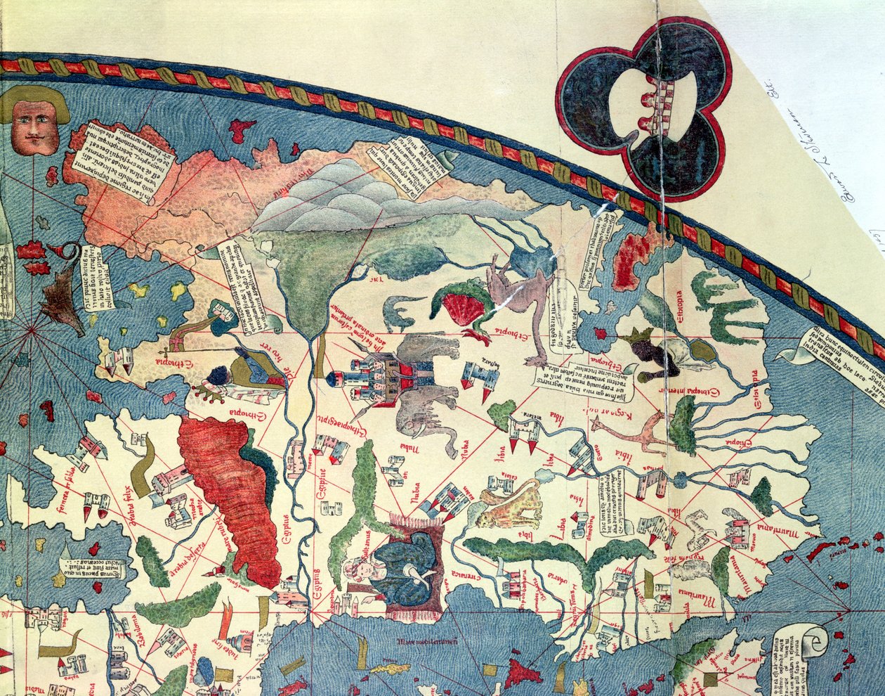 Mapa Afriky podle originálu z roku 1447 od French School