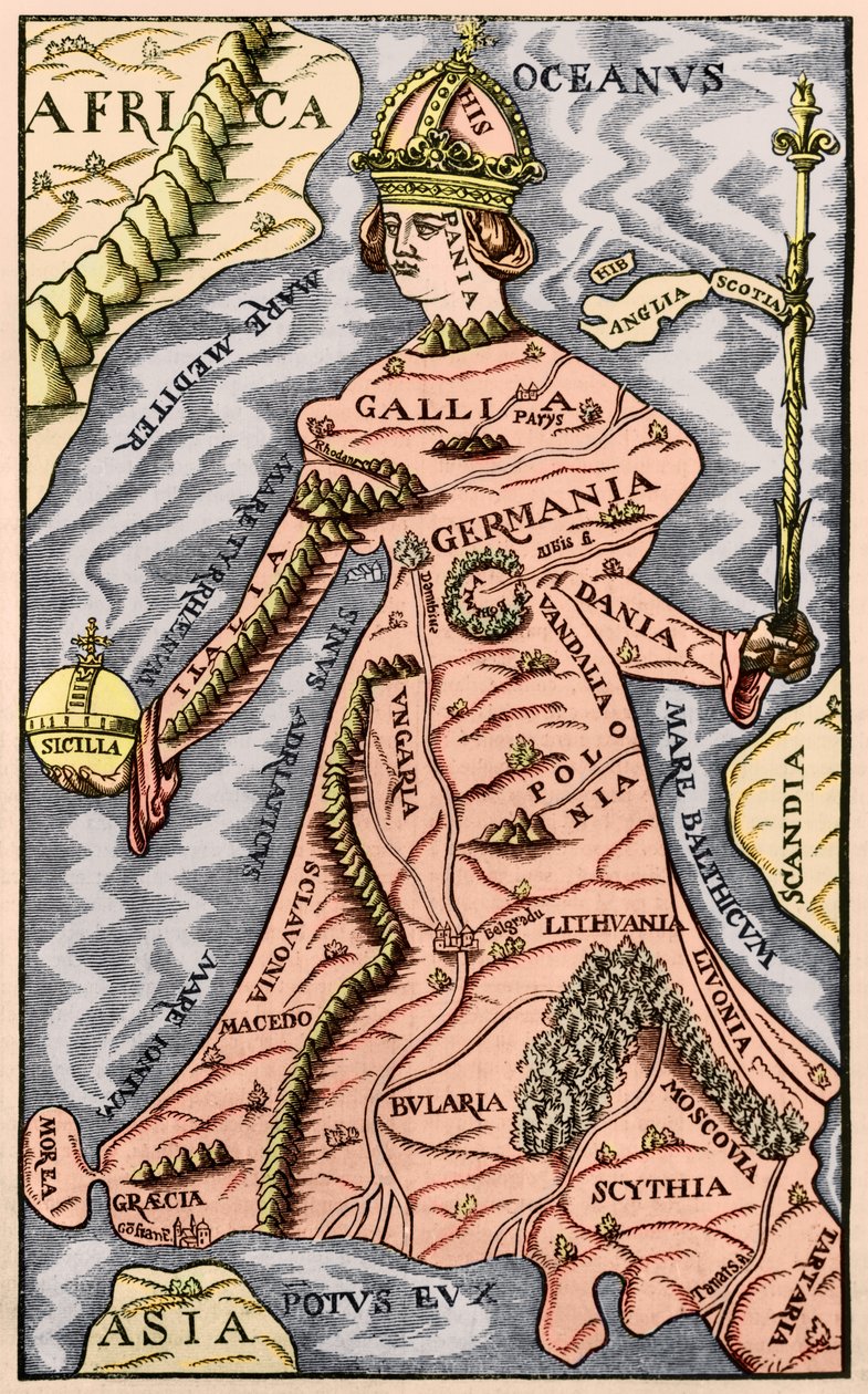 Mapa Evropy, ilustrace z Le Magasin Pittoresque, 1849 od French School