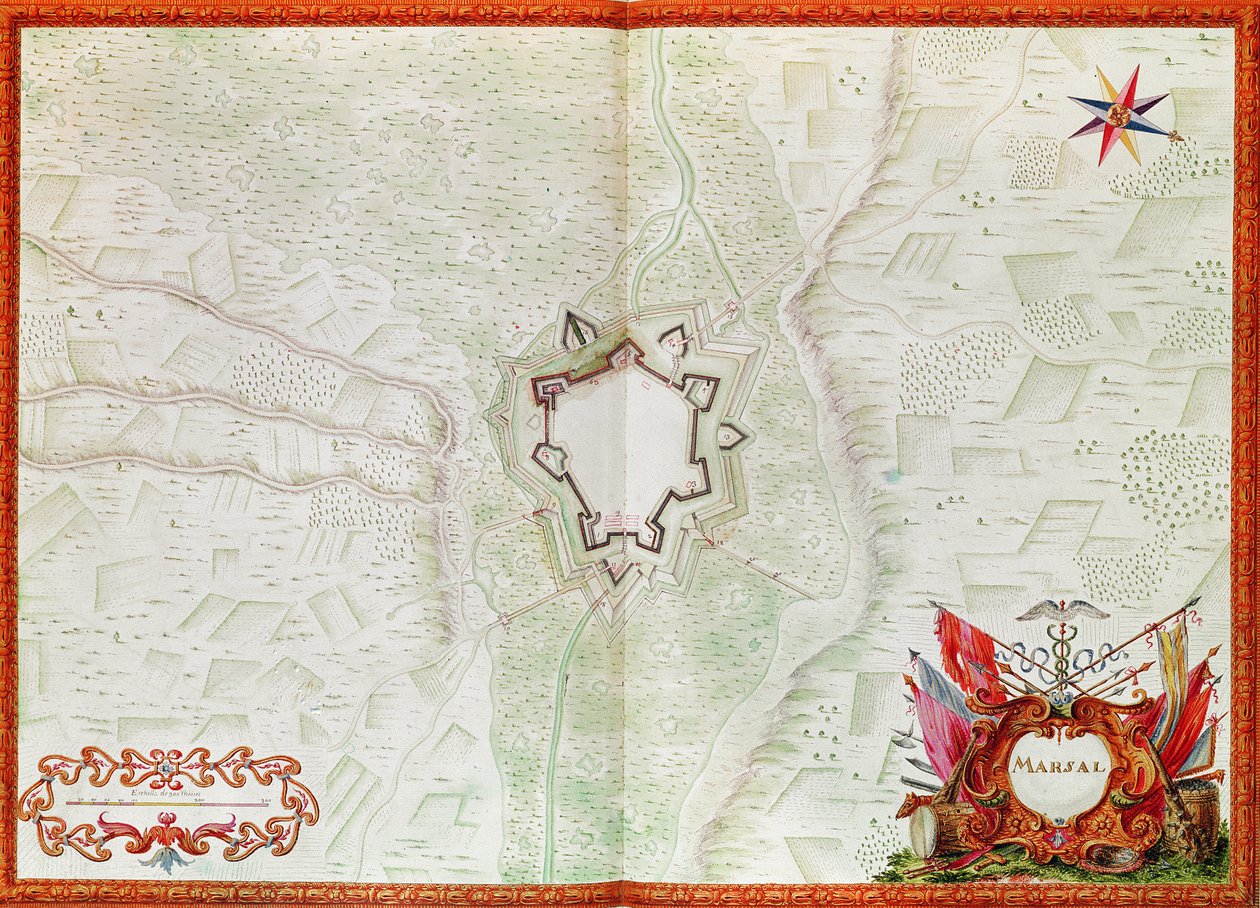 Mapa Marsal, z Atlas de Louis XIV od French School