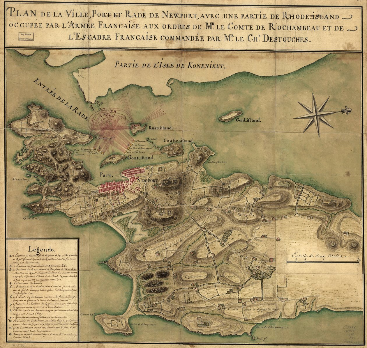 Mapa Newport, Rhode Island od French School