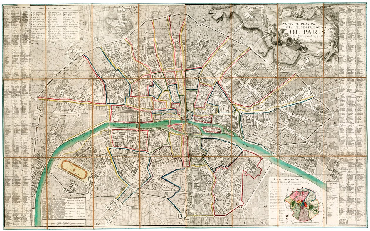 Mapa Paříže od French School