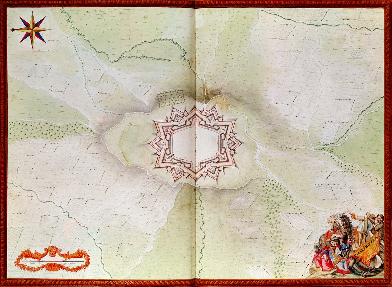 Mapa Phalsbourgu, z Atlasu de Louis XIV od French School