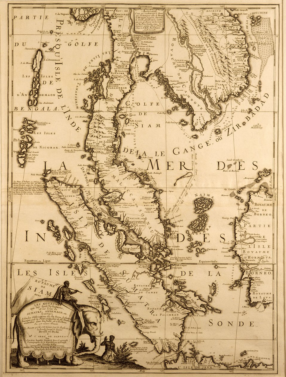 Mapa jihovýchodní Asie, 1687 (tuš na papíře) od French School