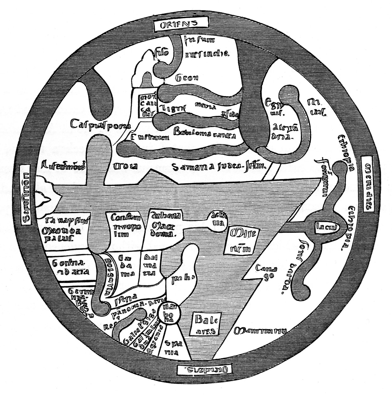 Mapa římského světa od French School