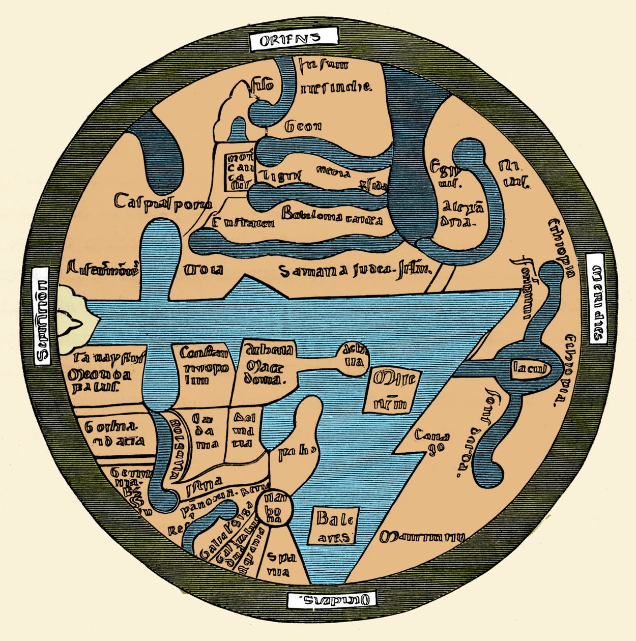 Mapa římského světa od French School