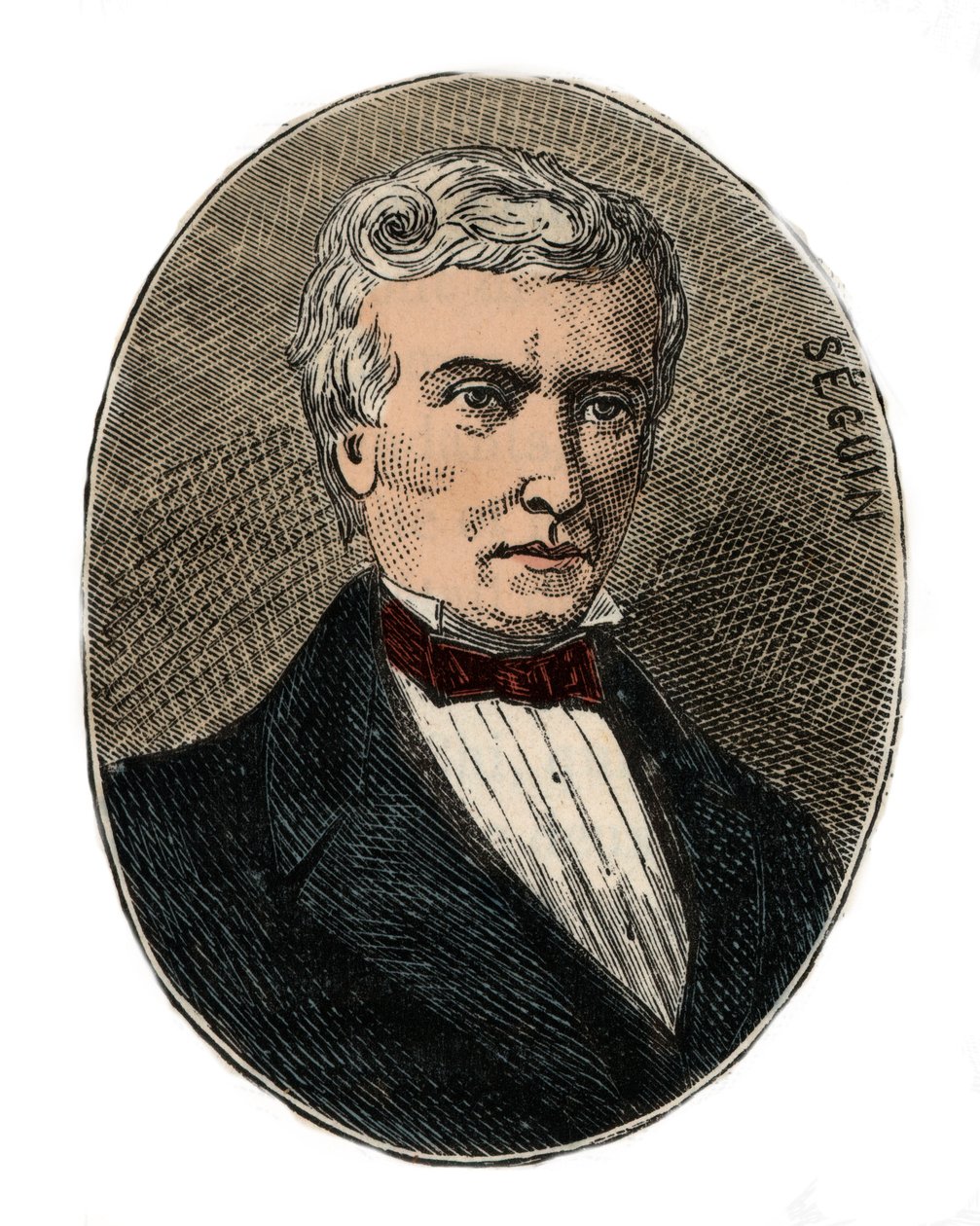 Marc Seguin (1786-1875) architekt a inženýr – rytina do „Sciences à la range de tous – populární fyzika a chemie“ od Alexise Clerca – konec 19. století – soukromá sbírka od French School
