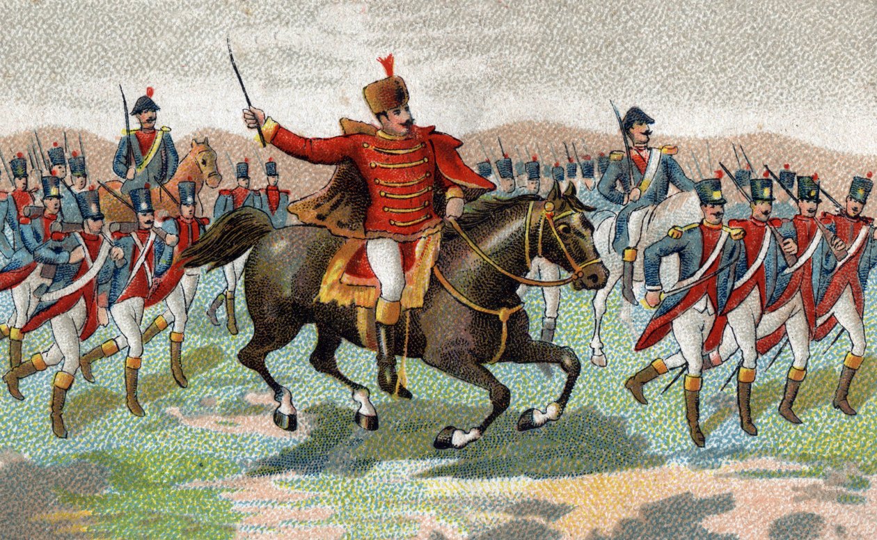 Marechal Joachim Murat v bitvě u Ieny (Německo, 14. října od French School