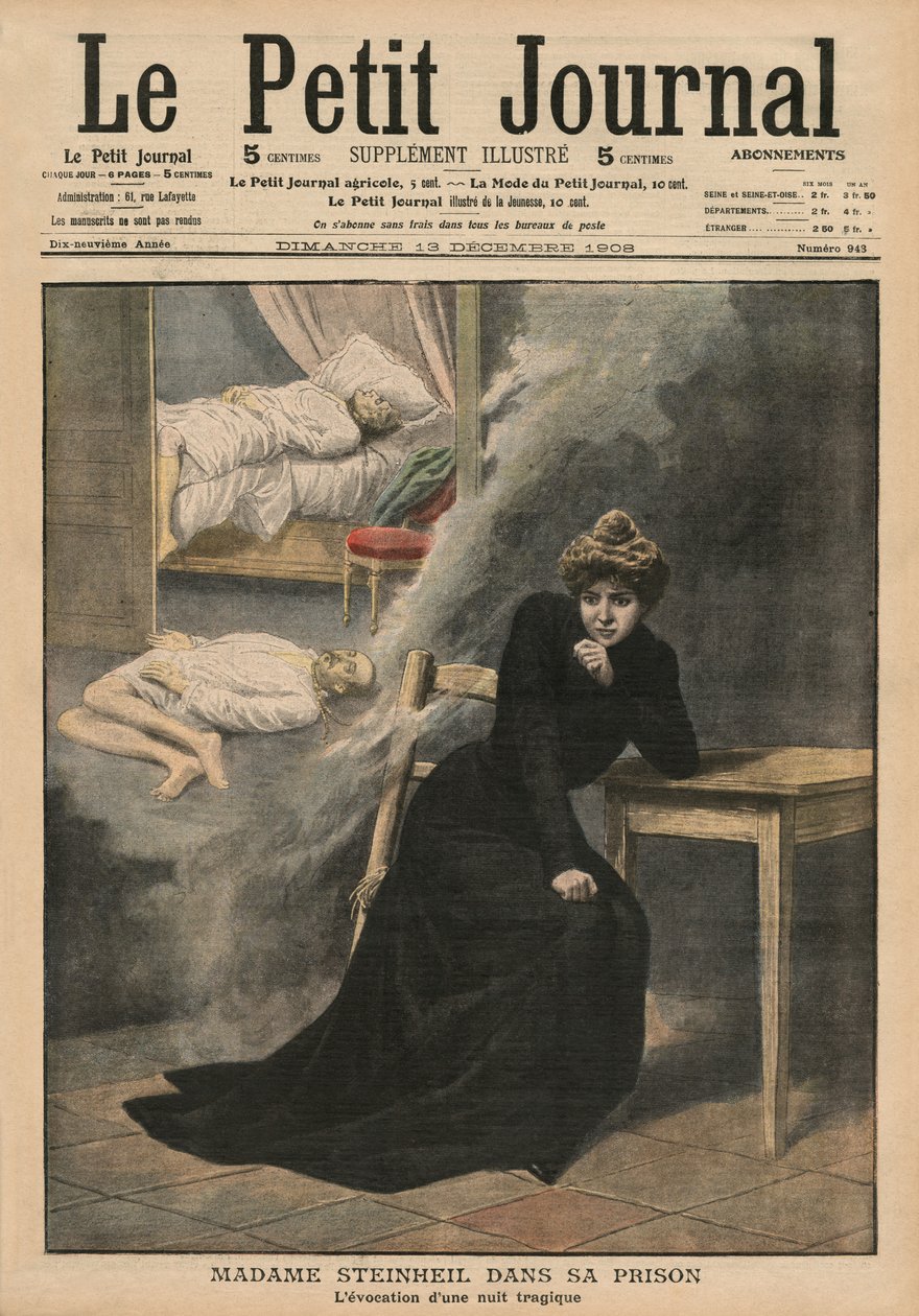 Marguerite Steinheil ve vězení, ilustrace přední obálky z 
