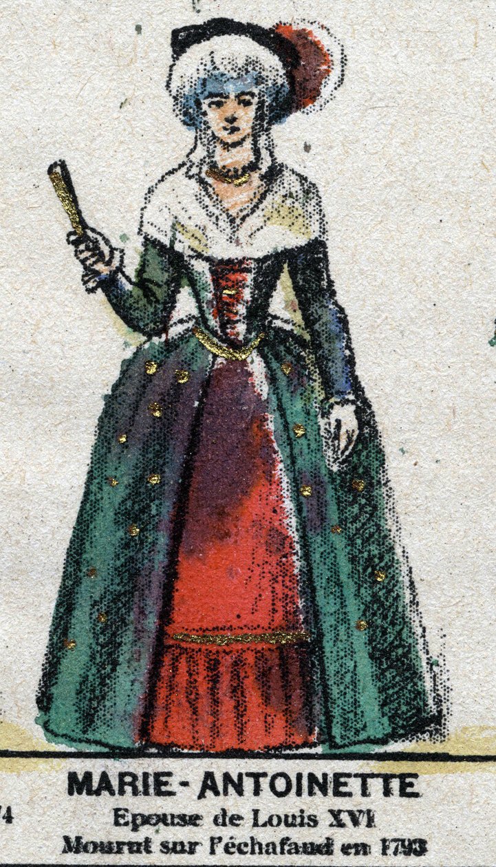 Marie Antoinetta (1755-1793), královna Francie. V „“ Galeriede Kings and Queens of France a slavné postavy z let 1643 až 1895““ Obrázek epinal. od French School