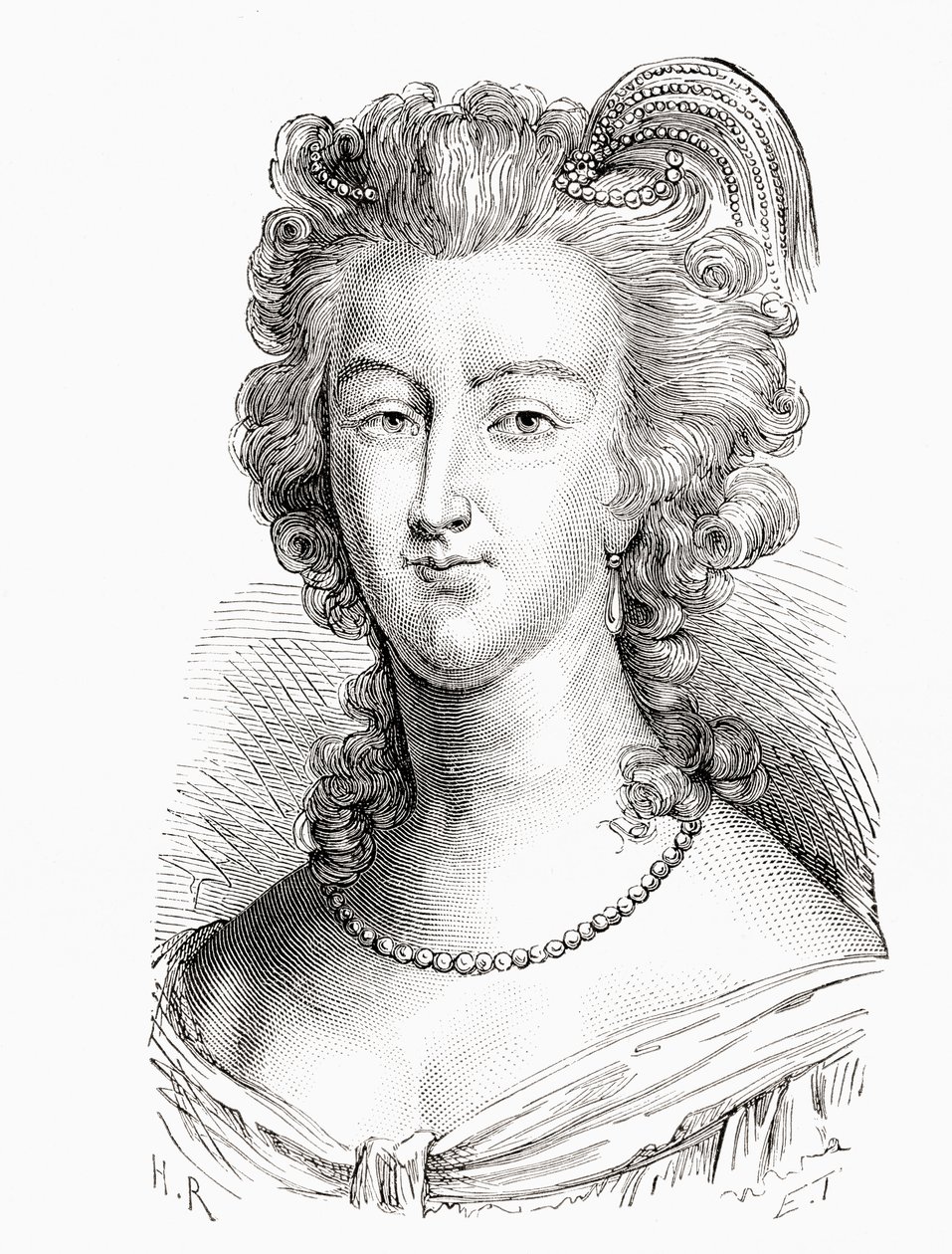 Marie Antoinette, z Histoire de France, vydaná kolem roku 1880 od French School