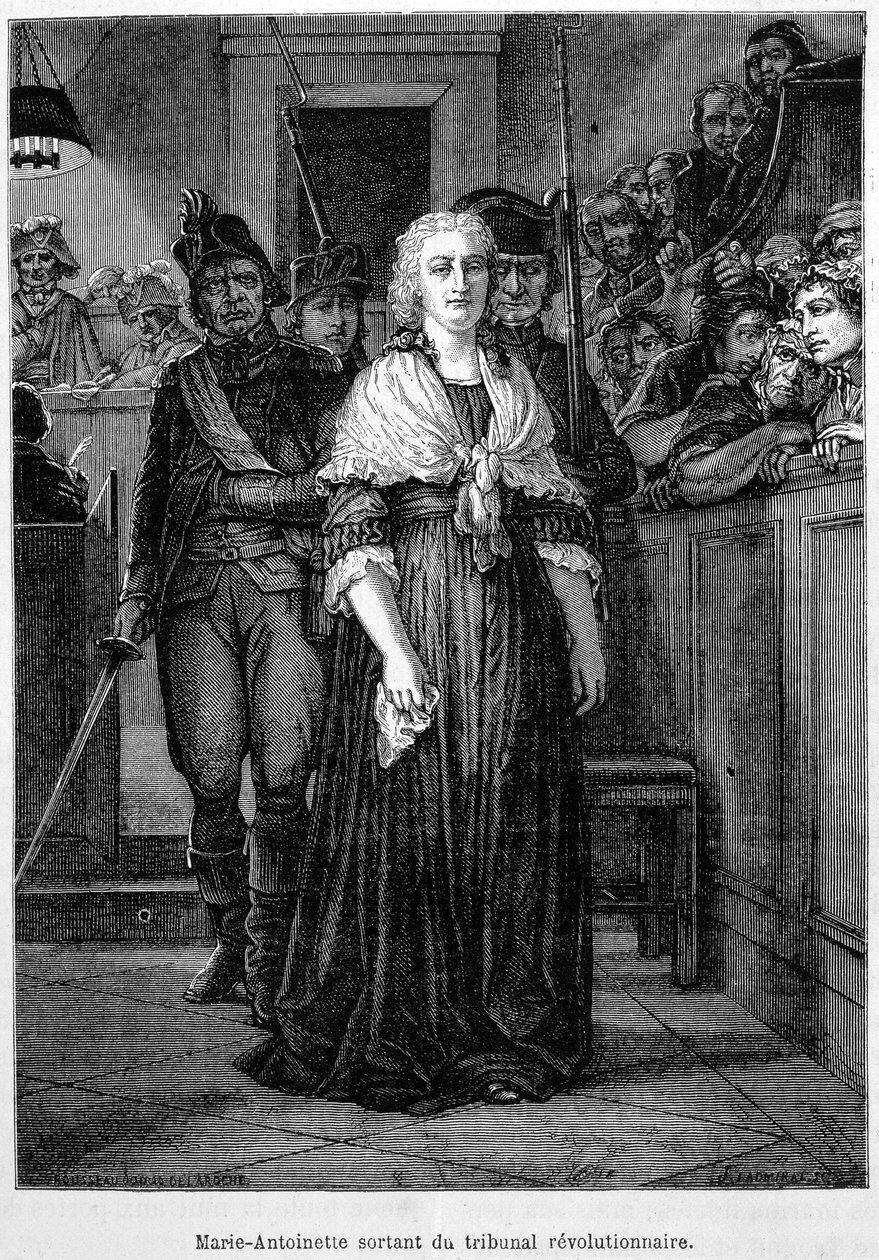 Marie Antoinetta opouští revoluční tribunál - rytina - v „“L