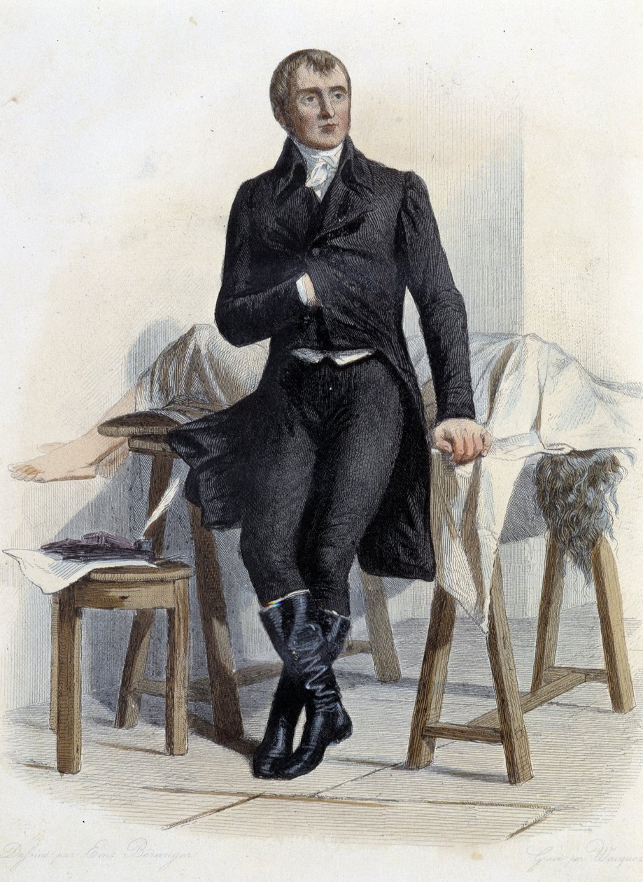 Marie Francois Xavier Bichat (1771-1802), francouzský lékařský biolog a fyziolog - v "Le Plutarque francais", Mennechet, Paříž od French School