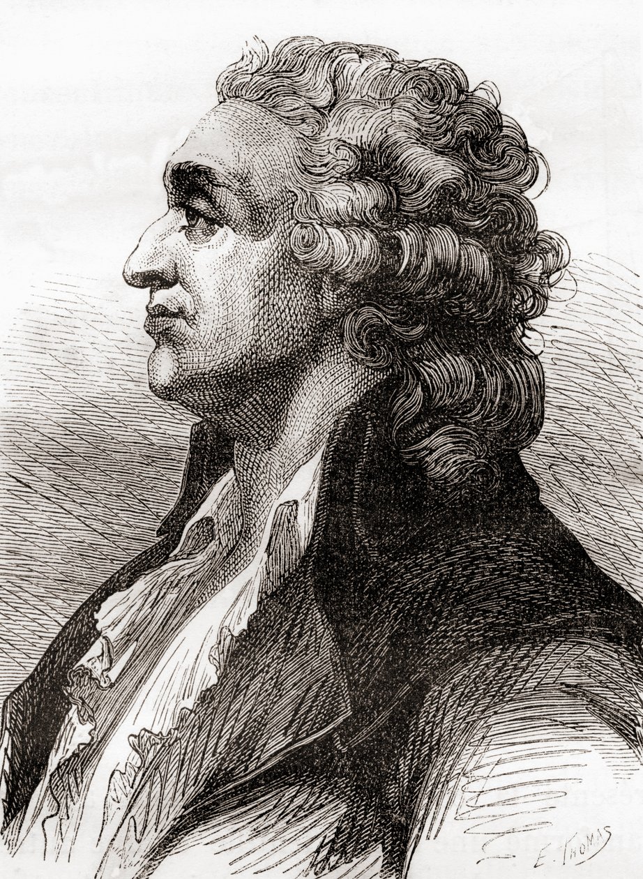 Marie Jean Antoine Nicolas de Caritat, markýz de Condorcet, z „Les Merveilles de la Science“, vydáno kolem roku 1870 (rytina) od French School