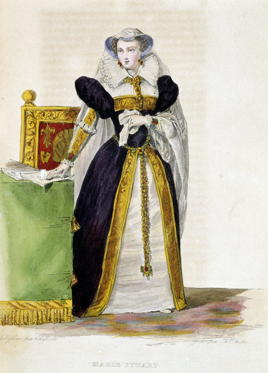 Mary Stuart - v "Le Plutarque Français" od Mennecheta od French School