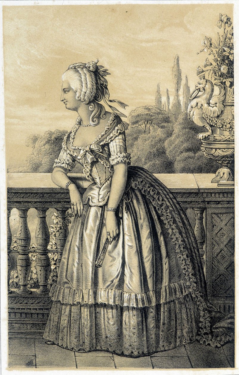 Marie Therese de Savoie Carignan (1749-1792), princezna z Lamballe - v „Historické galerii francouzské revoluce“ od Alberta Maurina, ed. Paříž 1843 od French School