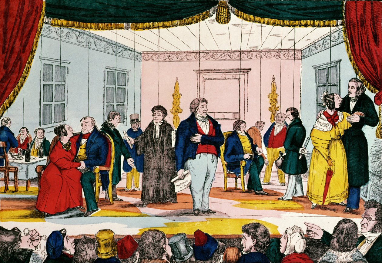 Loutky, karikatura buržoazie, 1839 od French School