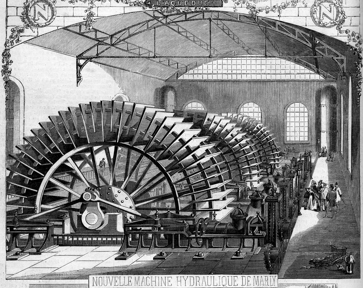 Hydraulický stroj Marly postavený inženýrem Dufrayerem od French School