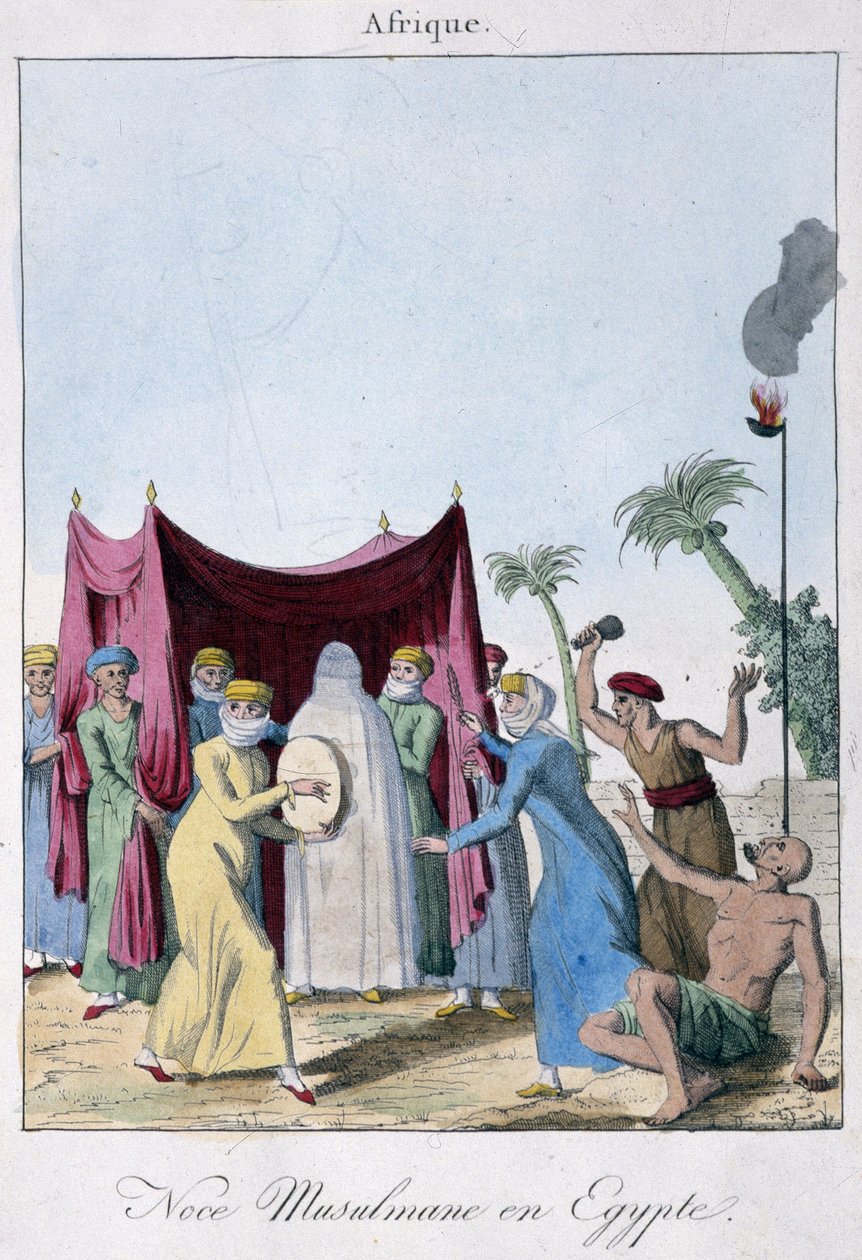 Muslimské manželství v Egyptě - v „“ Způsoby a zvyky národů“, ed. Hocquart, Paříž od French School
