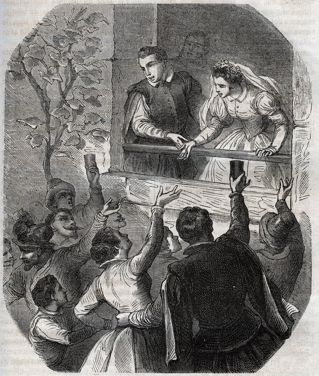 Sňatek Martina Guerra (kolem 1524) a Bertrande de Rols v Artigatu (Ariege) dne 15. května 1539. Rytina z roku 1871 v „Histoire Des Cocuses Celebres““ od Henryho de Kocka (1819-1892). od French School