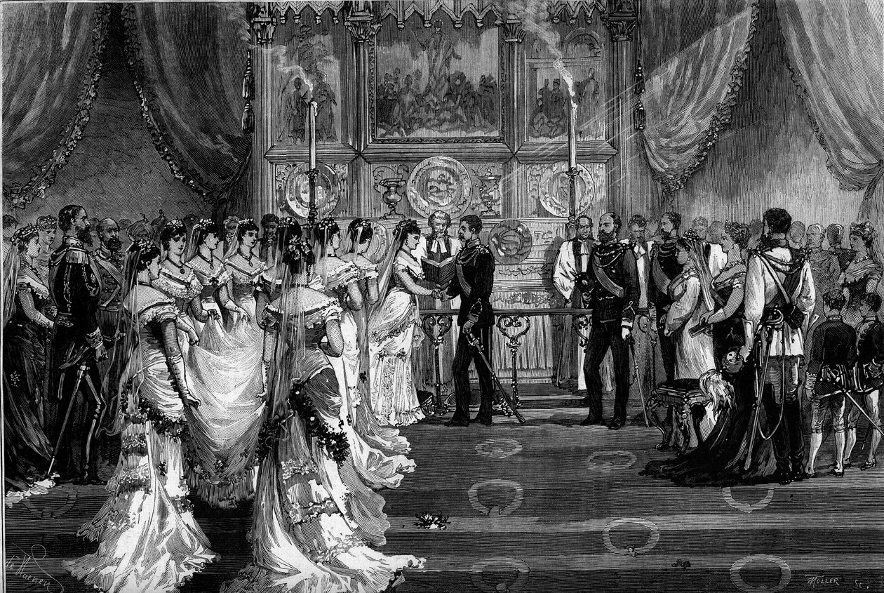 Manželství prince Arthura z Connaughtu a Strathearnu (1850-1942) a princezny Margaret Pruské (1860-1917) od French School