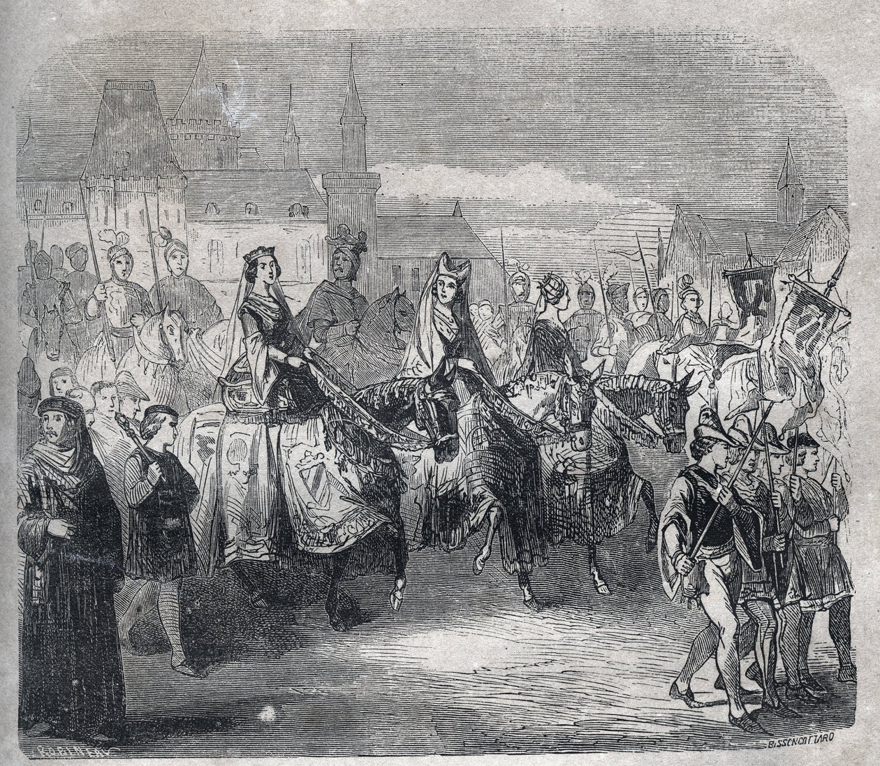 Sňatky krále Ludvíka X. Hutina (1289-1316) a jeho bratrů Filipa (tehdy Filipa V. Dlouhého od French School