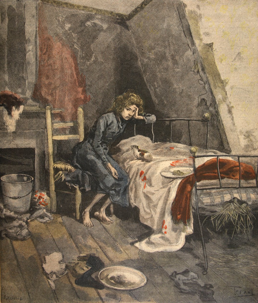 Mučednictví dítěte: mladý Guyon, ilustrace z Le Petit Journal: Supplement illustre, 4. září 1898 od French School