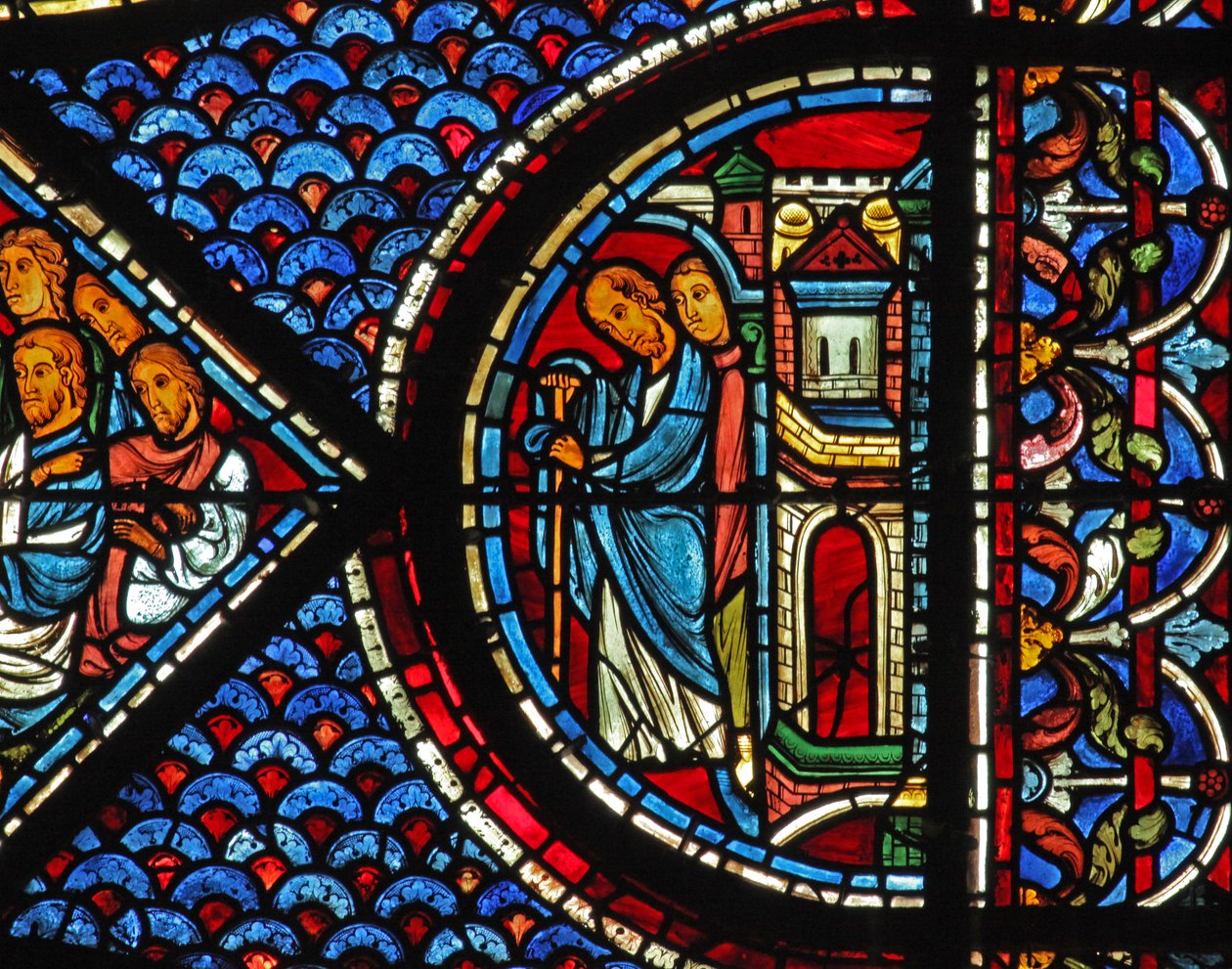 Okno Máří Magdalény: Biskup Maximin - bratr Máří Magdalény (w46) od French School