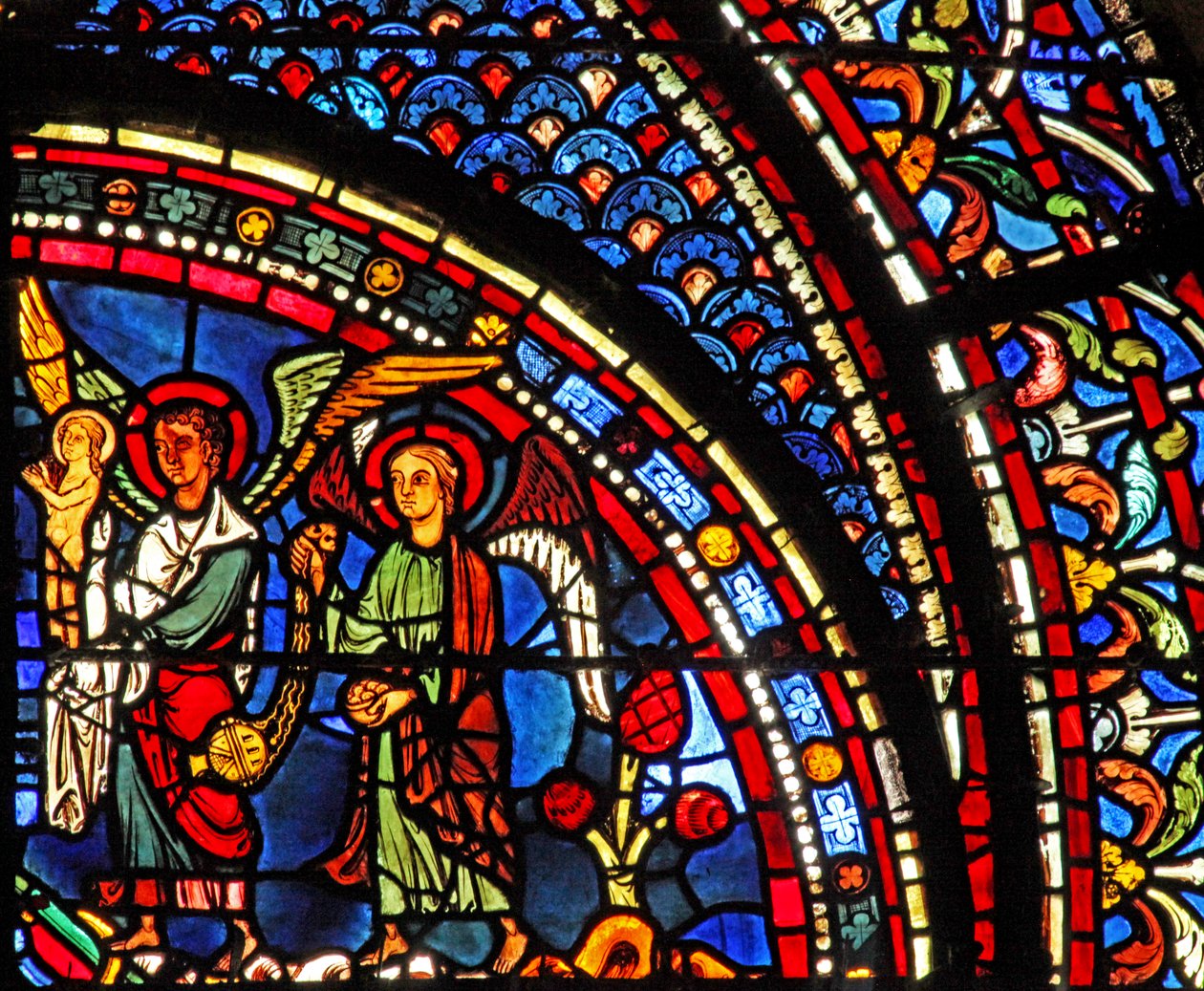 Okno Marie Magdaleny: Duše Marie Magdaleny je požehnána (w46) od French School