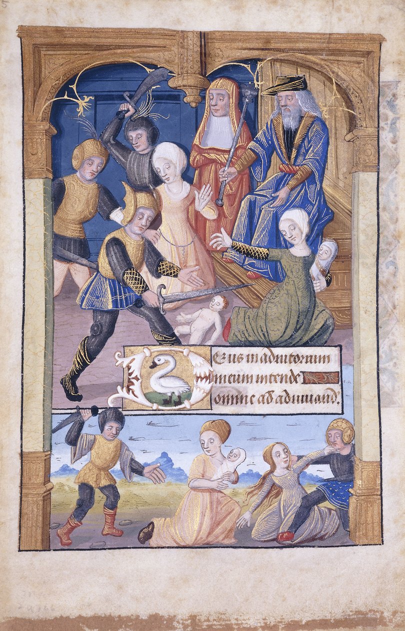 Masakr nevinných, miniatura, kolem roku 1450 od French School