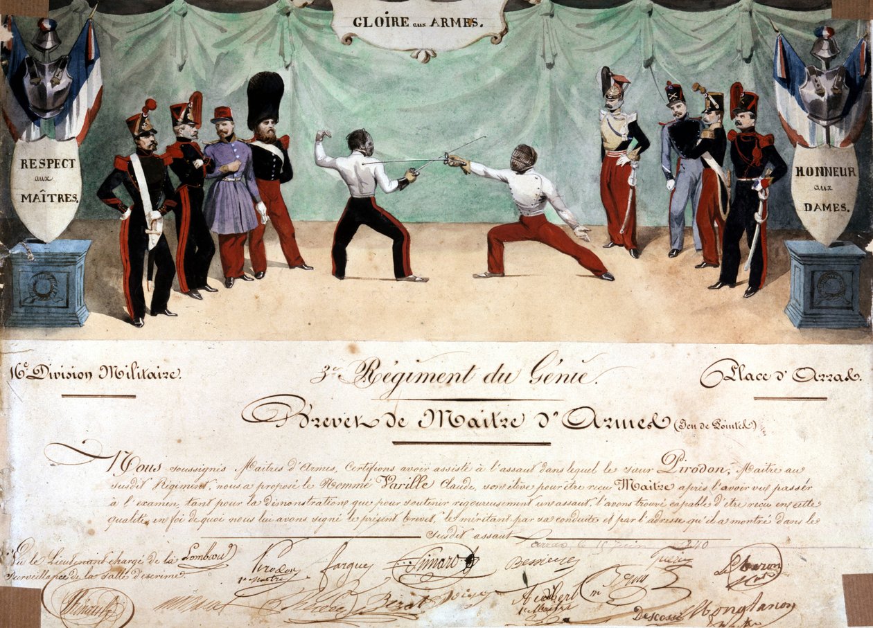 Master of Arms Certificate, 3. pluk inženýrství od French School
