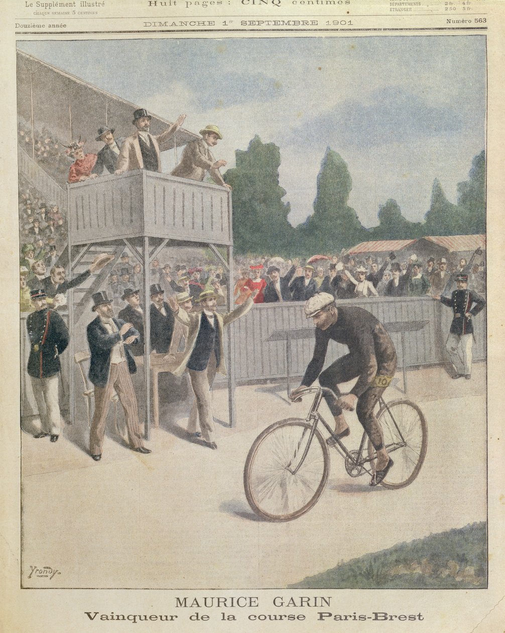 Maurice Garin (1871-1957), šampion závodu Paříž-Brest, z Le Petit Journal, 1. září 1901. od French School