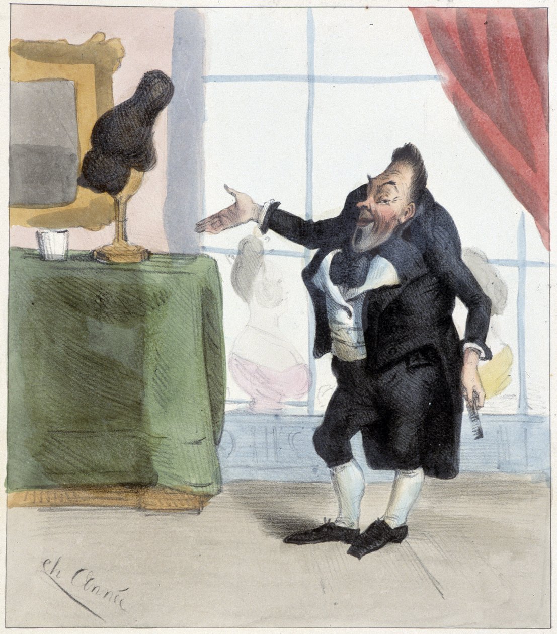 Paruka Mayeux, c. 1850 od French School