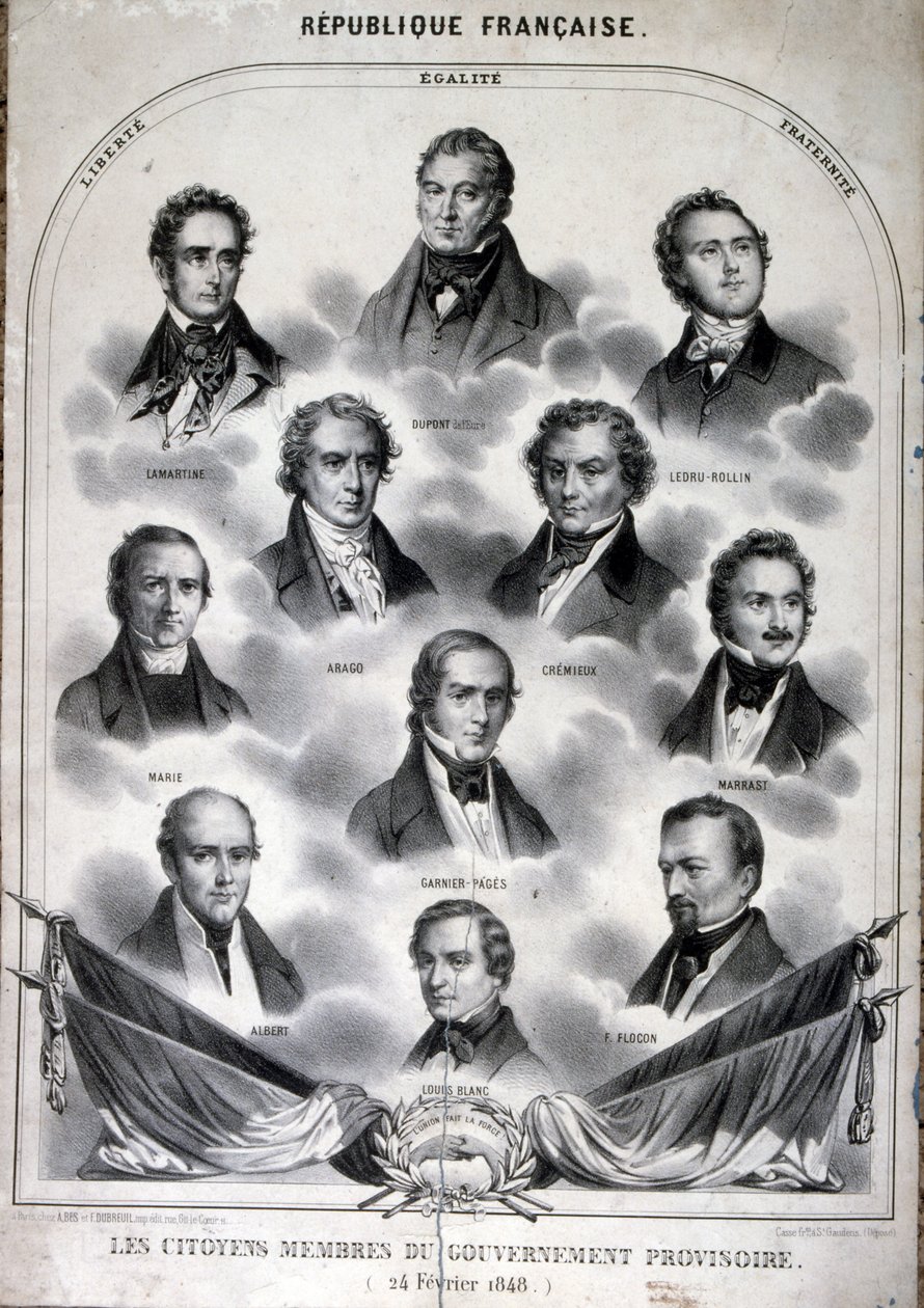 Členové prozatímní vlády Francie (rytina) od French School