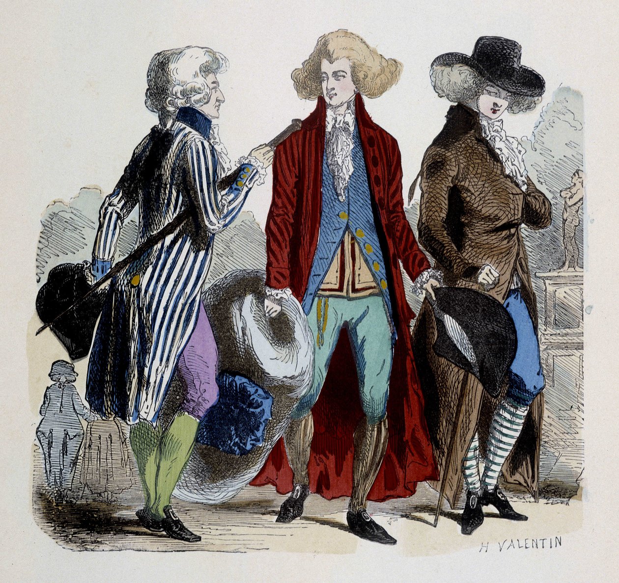 Pánská móda v Paříži v roce 1787. od French School