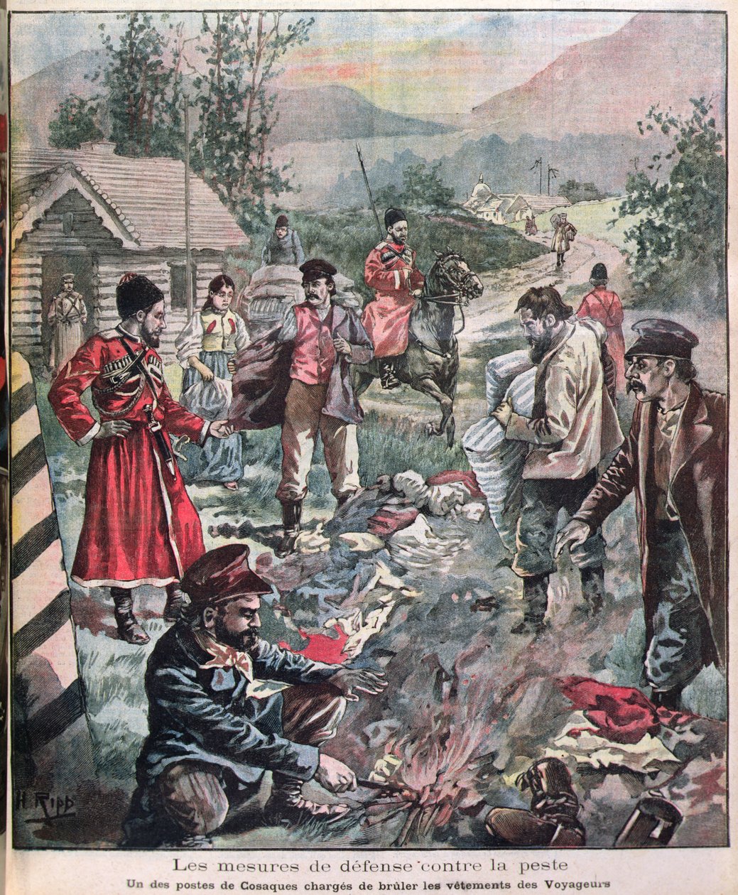 Metody prevence moru, z Le Petit Journal, 1898 od French School