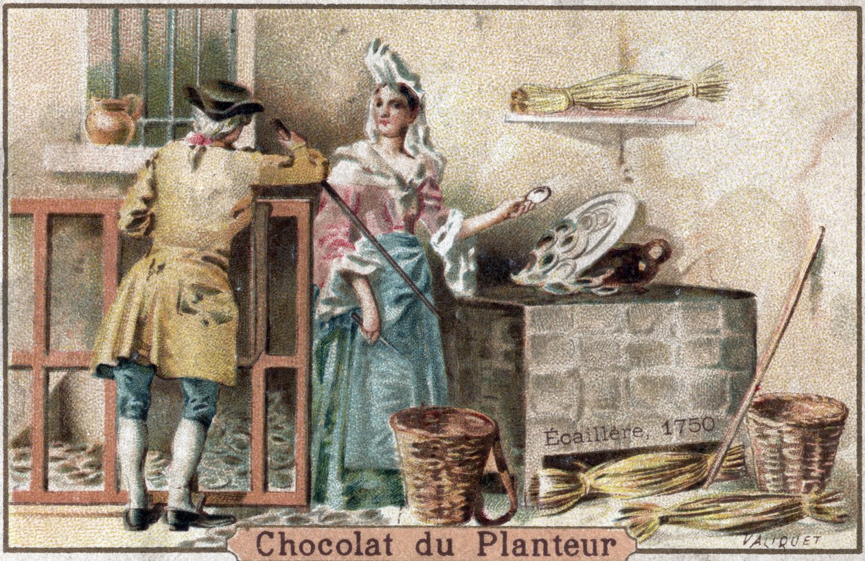 Metier zmizel: reprezentace ecaillere neboli prodavačky ústřic s typickou čepicí v Paříži roku 1750 (Oyster shucker of Paris od French School
