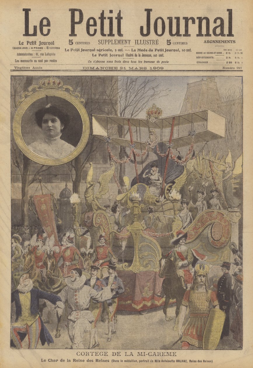 Půlnoční průvod v Paříži (barevná litografie) od French School