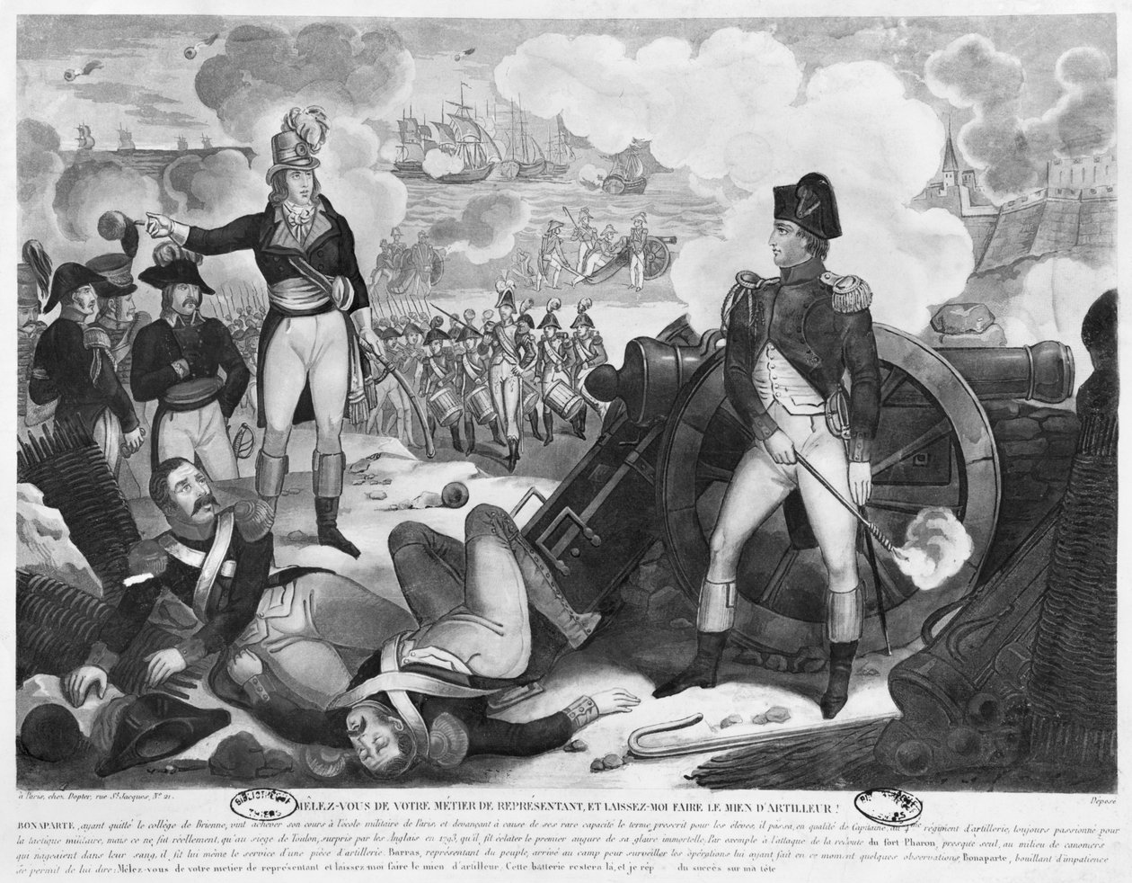 Starejte se o své věci jako zástupce lidu a mě nechte, abych se staral o své vlastní záležitosti dělostřelce, Napoleona Bonaparta odpovědného Barrasovi při obléhání Toulonu v roce 1793 od French School