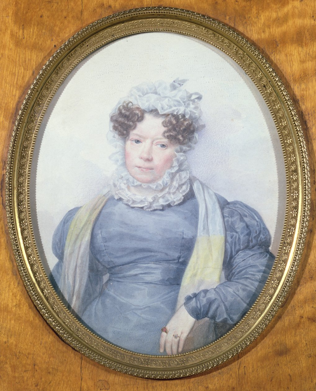 Miniaturní portrét Madame Swetchine (1782-1857) (wc na papíře) od French School
