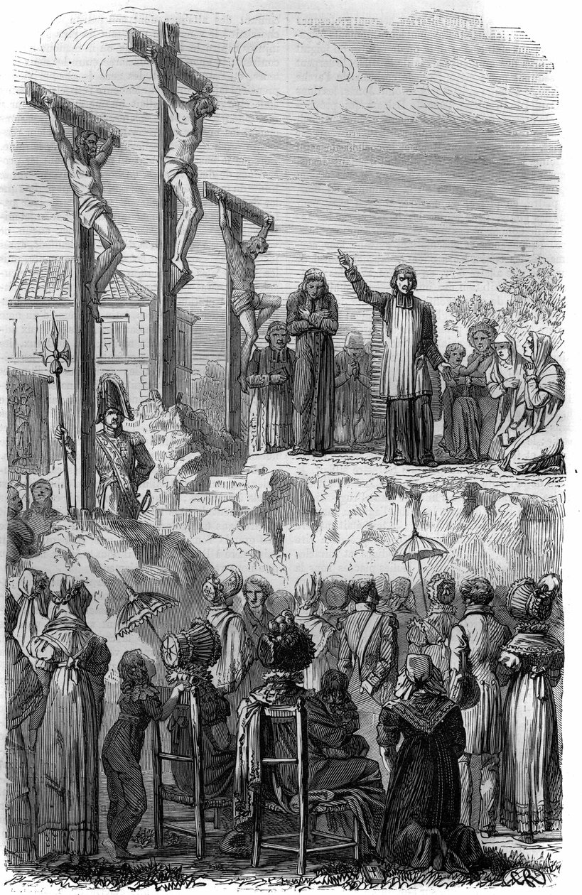 Misie organizované jezuity ve Francii v 19. století. Rytina v „Histoire des Papes-Rois-Queen and Empereurs a travers les století“ od Maurice Lachatre od French School
