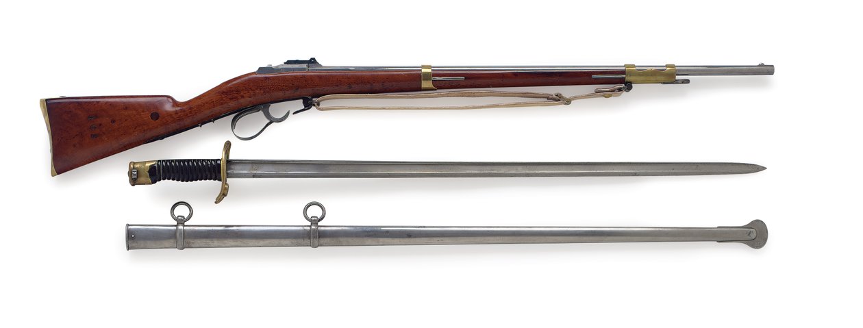 Model 1854 Pinfire Fusil Lance de Cent-Gardes s vzácným bajonetem na meč, kolem 1856 od French School