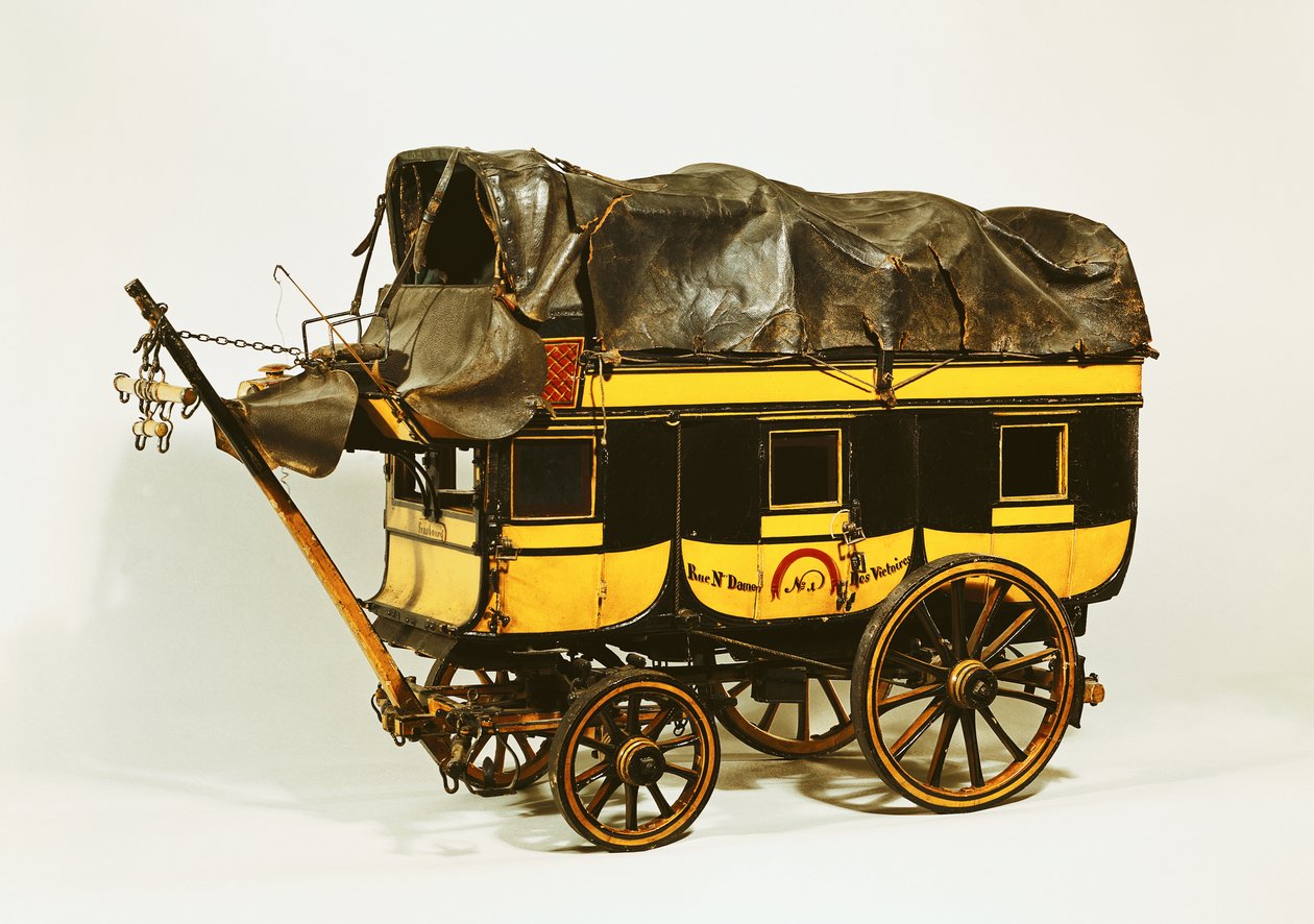 Model čtyřicetimístného omnibusu (lakované dřevo) od French School